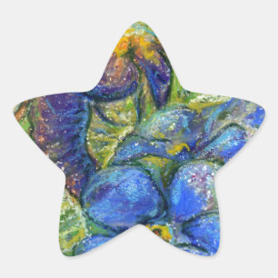 Sticker Étoile A Bee & Forget-me-not Flowers