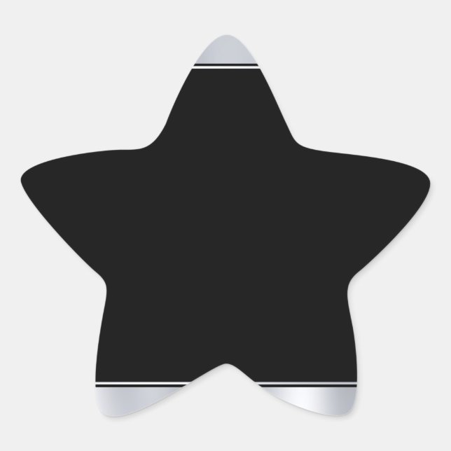 Sticker Étoile Ajouter Votre Texte Blank Faux Modèle Noir Argent (Devant)