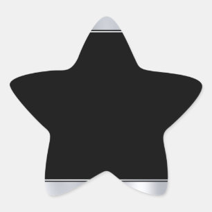 Sticker Étoile Ajouter Votre Texte Blank Faux Modèle Noir Argent