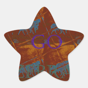 Sticker Étoile Allez Zebra Safari Art Imprimer/Graphique