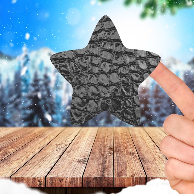 Sticker Étoile Alligator noir Faux cuir (Créateur téléchargé)