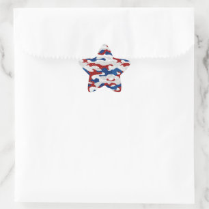 Sticker Étoile American Camo Juillet 4 Parties scintillant