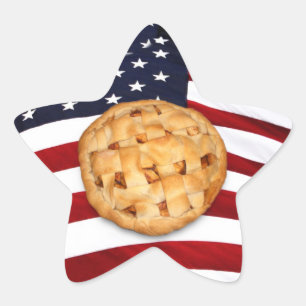 Sticker Étoile American Pie (Pomme Pie avec drapeau américain)