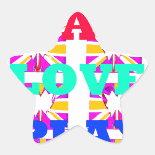 Sticker Étoile Amour Manger Jouer Coeur Hakuna Matata couleurs.pn