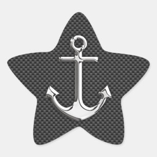 Sticker Étoile Ancre Chrome sur fibre de carbone