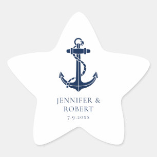 Sticker Étoile Ancre nautique moderne Plage Mariage