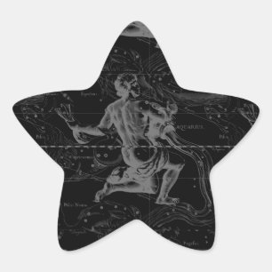 Sticker Étoile Aquarius Constellation Hevelius 1690 sur Noir
