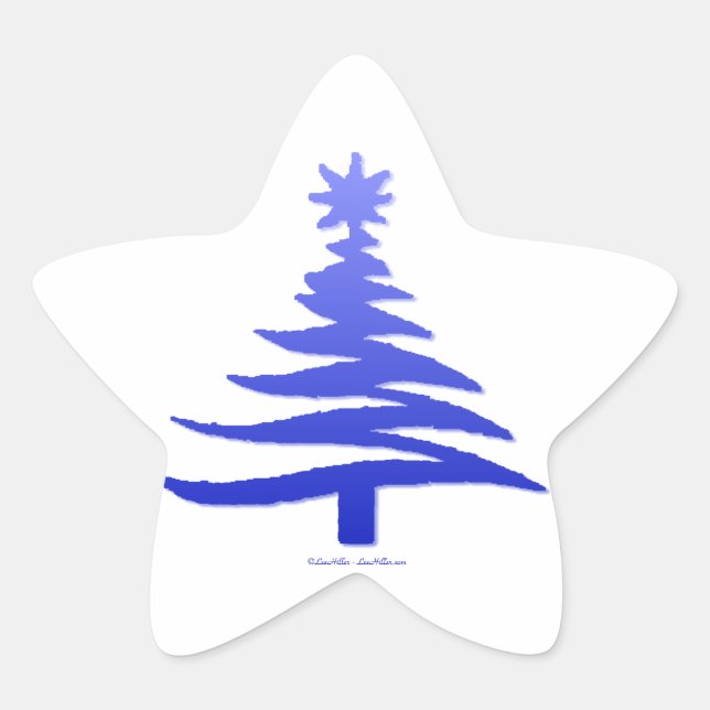 Sticker Étoile Arbre de Noël Cobalt bleu (Devant)