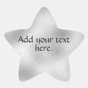 Sticker Étoile Argent Ajoutez votre propre texte