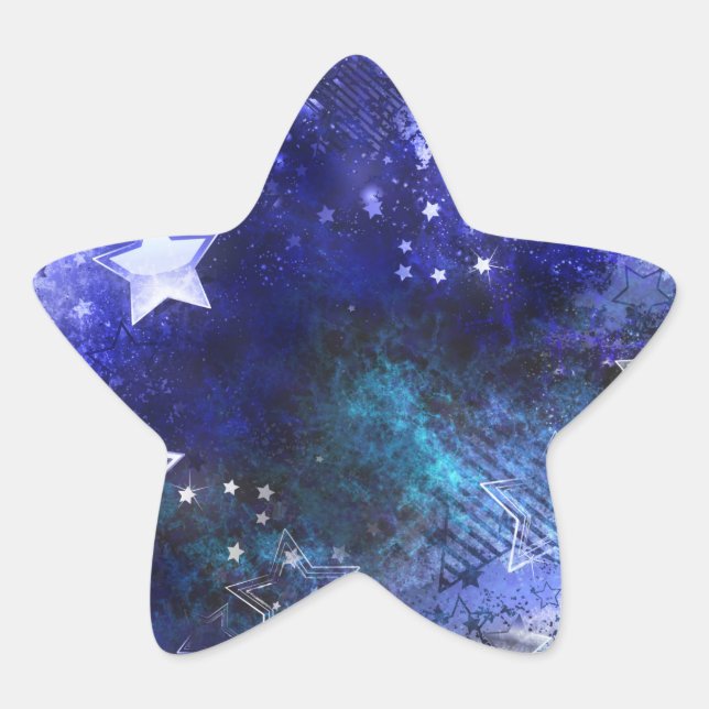 Sticker Étoile Arrière - plan spatial avec étoiles (Devant)