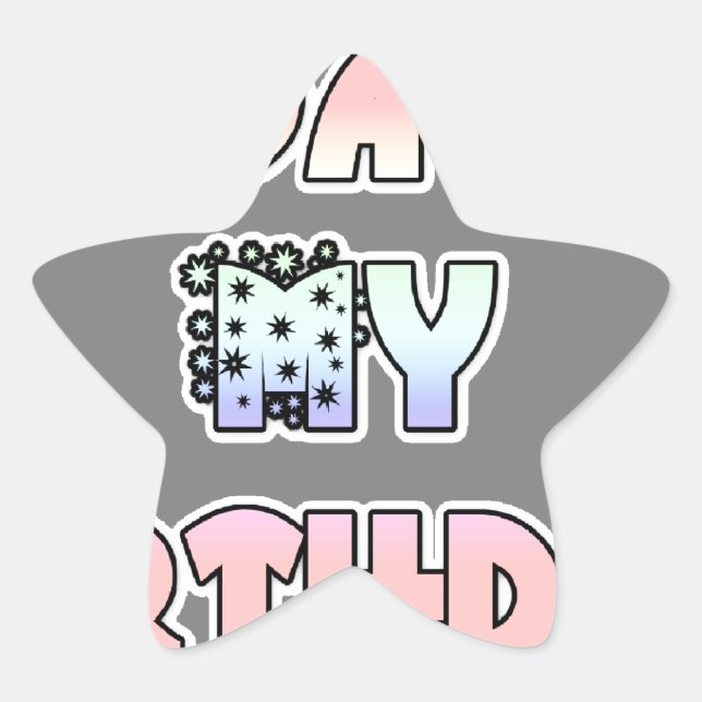 Sticker Étoile Aujourd'hui est mon anniversaire Baby Pink Art Pri (Devant)