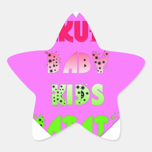 Sticker Étoile Baby Pink Hearts Hakuna Matata Baby Kids Design.p (Devant)