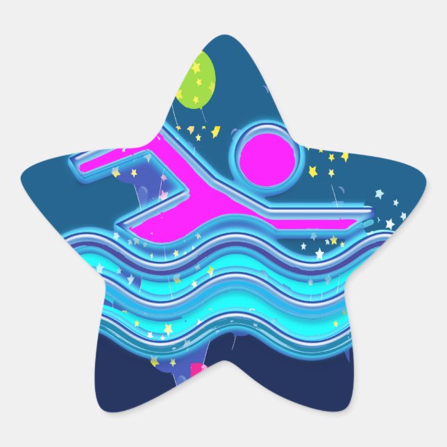 Sticker Étoile BAIGNADE : L'esprit Cool dans les temps chauds (Devant)