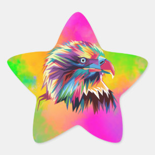 Sticker Étoile Bald Eagle géométrique Prismatic Design-80590
