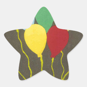 Sticker Étoile Ballons d'anniversaire colorés Design graphique