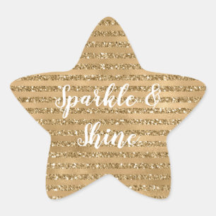 Sticker Étoile Bandes de Parties scintillant d'or