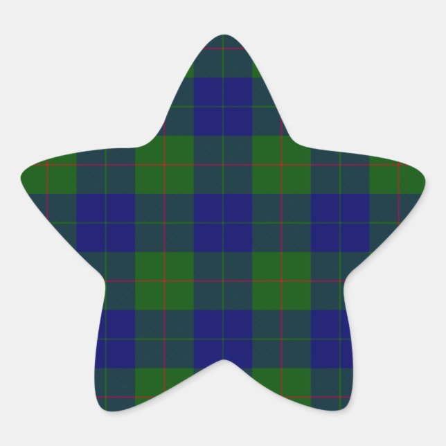 Sticker Étoile Barclay tartan bleu vert plaid (Devant)