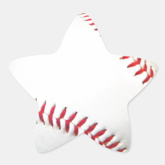 Sticker Étoile Baseball blanc avec points rouges