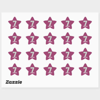 Sticker Étoile Baseball personnalisé Numéro 7
