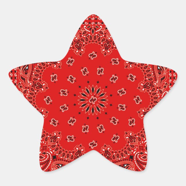 Sticker Étoile BBQ Red Paisley Western (Devant)