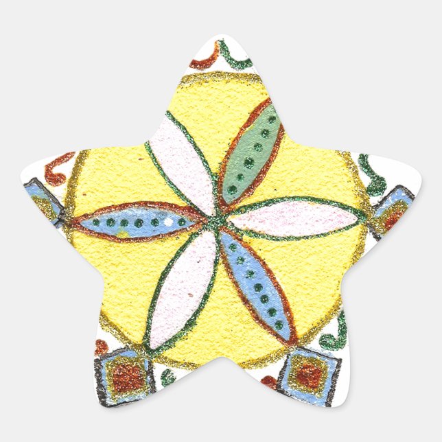 Sticker Étoile Beau Inspirationnel Star Floral Vector Motif (Devant)