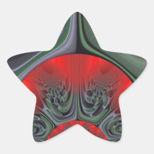 Sticker Étoile Beau Rouge Aurora Art Imprimer