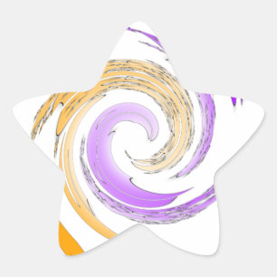 Sticker Étoile Belle Art Moderne Design : Tourbillon violet et or