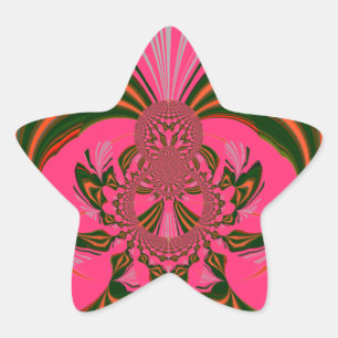 Sticker Étoile Belle belle Africaine Hot rose rouge or vert