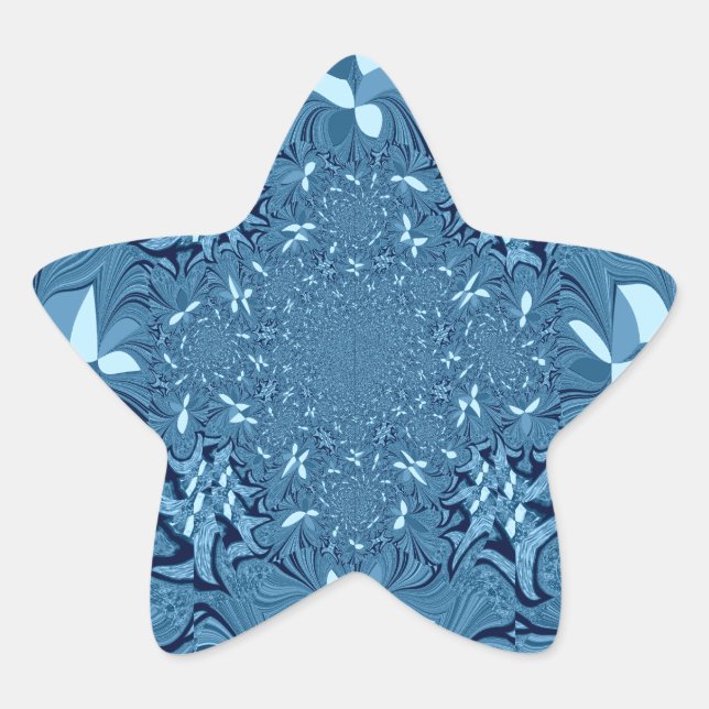 Sticker Étoile Belle Iridescente Extraordinaire Bleu Kaleidoscope (Devant)