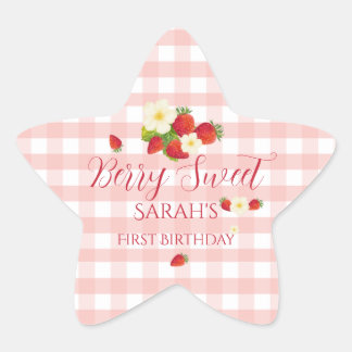 Sticker Étoile Berry Sweet Strawberry Favor Gift 1st Birthday 
