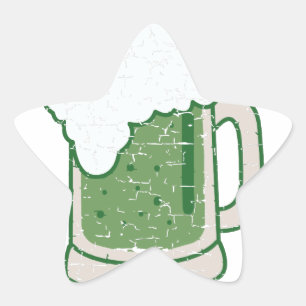 Sticker Étoile bière verte en détresse st patrick