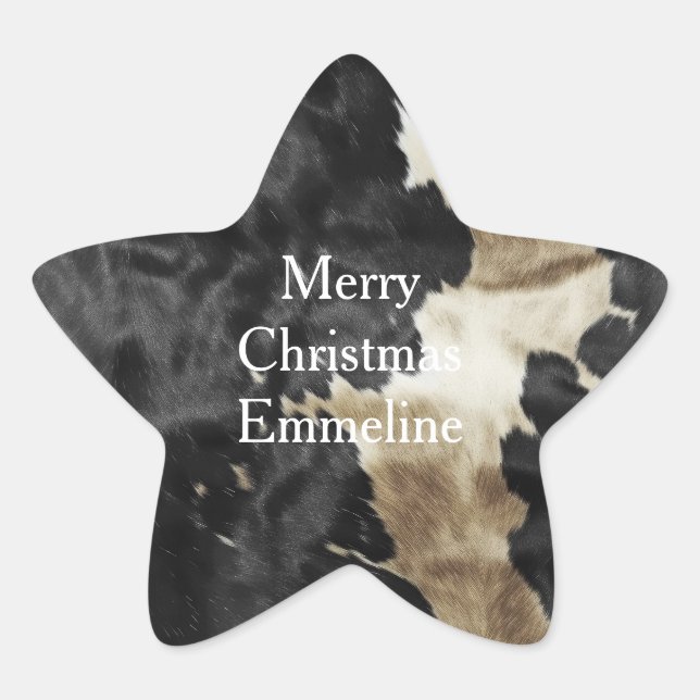 Sticker Étoile Black Gold Western Cowhide (Devant)