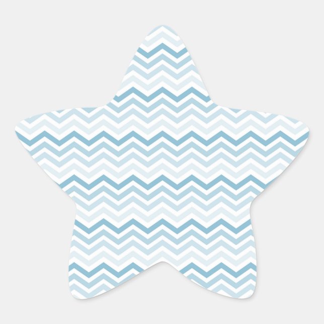 Sticker Étoile Blanc bleu Chevron Ombre (Devant)