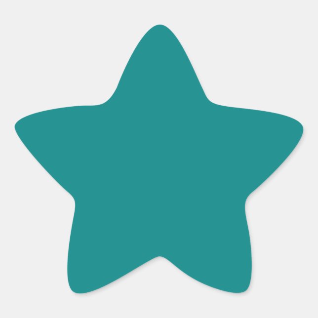 Sticker Étoile Blanc Turquoise moderne couleur solide (Devant)