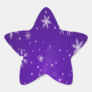 Sticker Étoile Blanche-Neige, Blue Purple Background