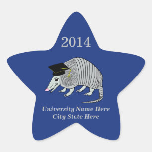 Sticker Étoile Blue Cute Armadillo Star Graduation