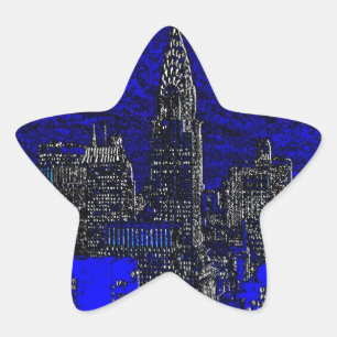 Sticker Étoile Blue Pop Art New York