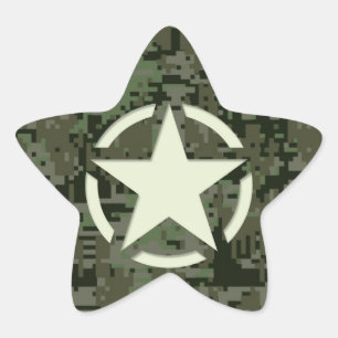 Sticker Étoile Bois numérique Star Stencil