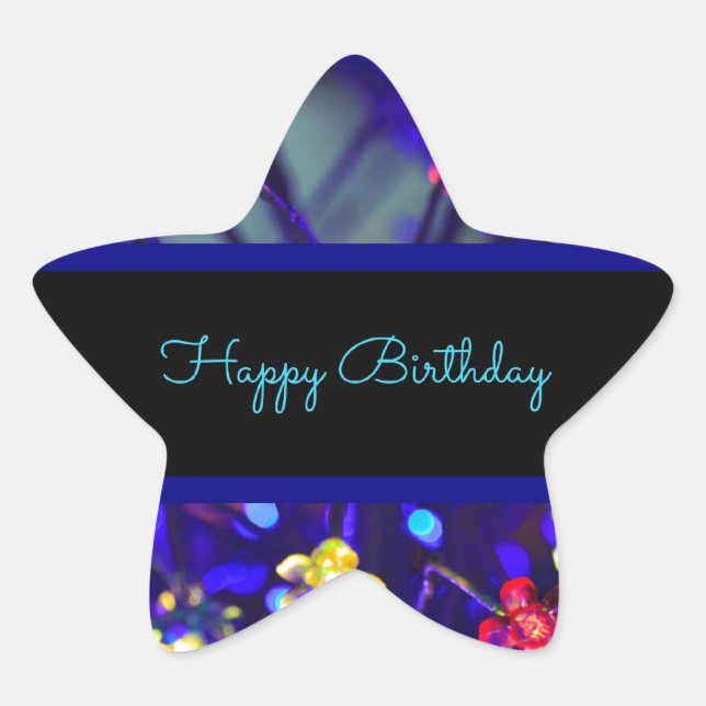 Sticker Étoile Bonne fête d'anniversaire (Devant)