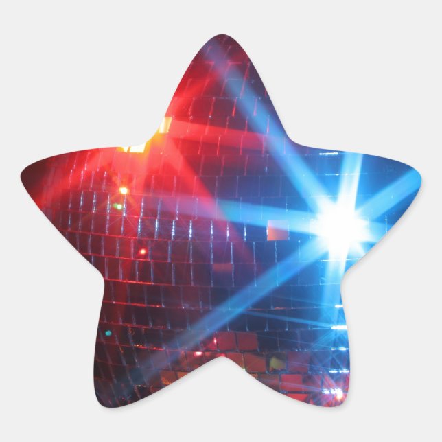 Sticker Étoile Boule tournante disco miroir avec lumières laser (Devant)