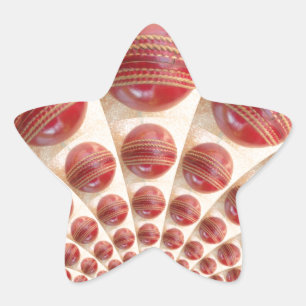 Sticker Étoile Boules de cricket rythmées par boules de cuir : ta