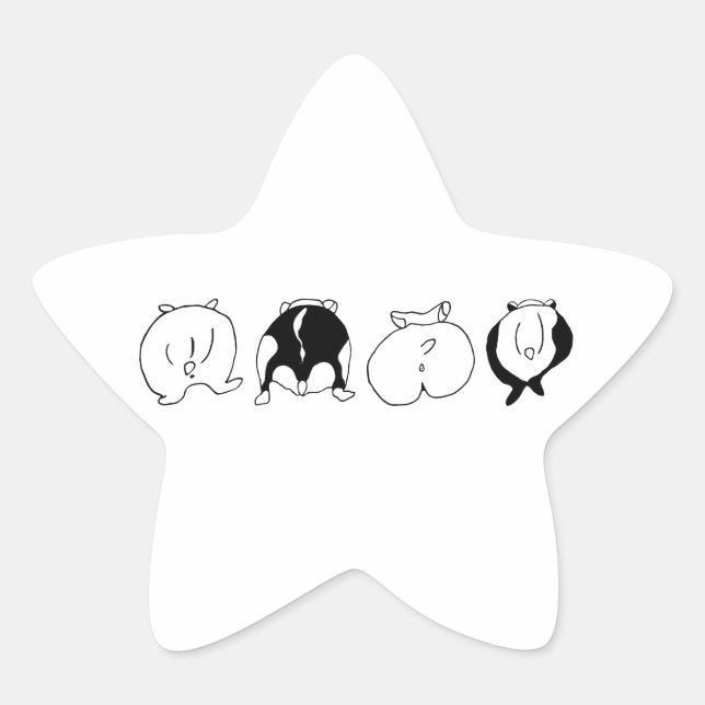 Sticker Étoile Boutons Hamster (Devant)