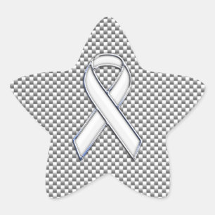 Sticker Étoile Bras blanc Sensibilisation au ruban Grille blanche