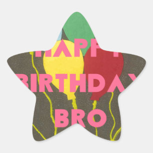 Sticker Étoile Bro Art d'anniversaire heureux