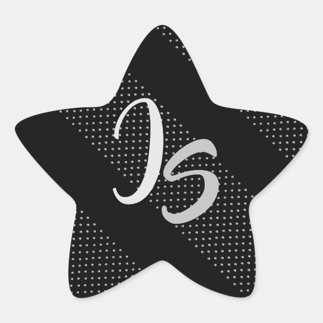 Sticker Étoile Cadeau élégant avec personnalisation Monogramme ar (Devant)