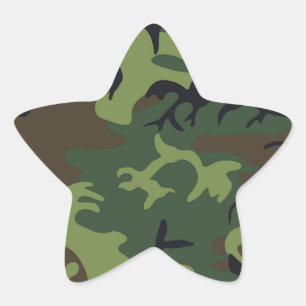 Sticker Étoile Camouflage camouflage noir vert
