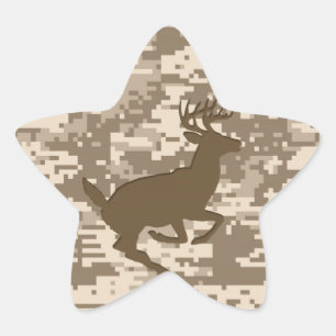 Sticker Étoile Camouflage numérique beige du désert Motif de camé