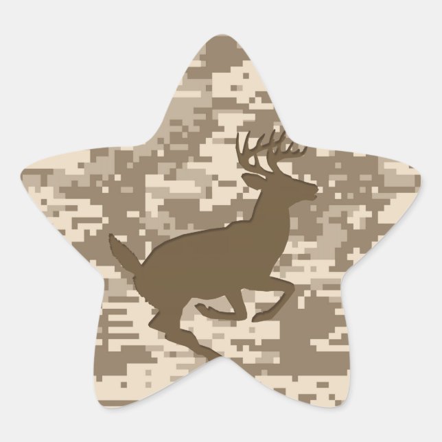 Sticker Étoile Camouflage numérique beige du désert Motif de camé (Devant)