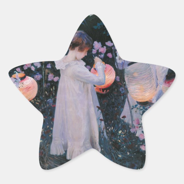 Sticker Étoile Carnation Lily Lily Rose John Singer Sargent Art (Devant)