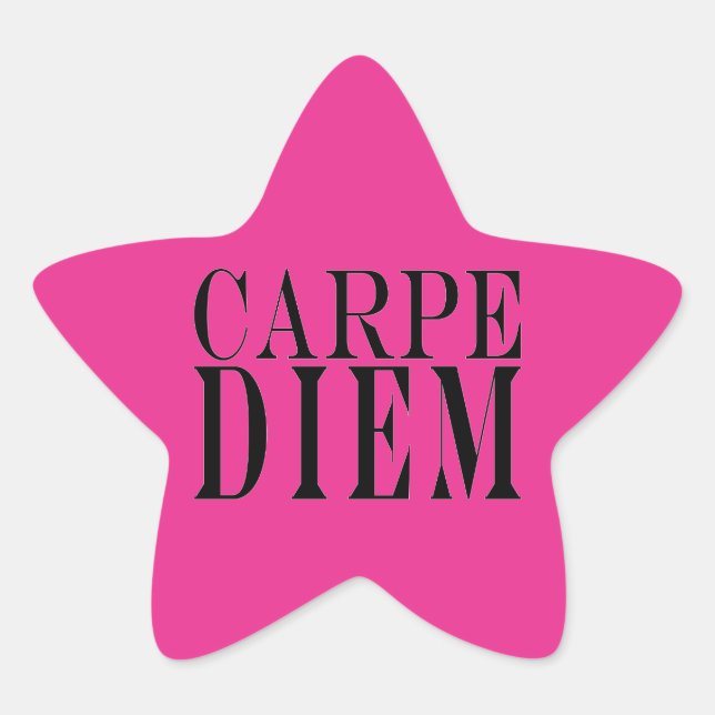 Sticker Étoile Carpe Diem Saisir le jour Latin Citer le bonheur (Devant)